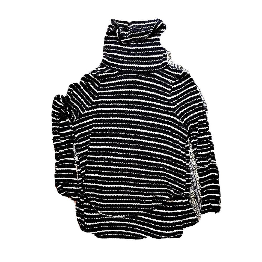 Free People We the Free Kristina Striped Drippy Waffle knit cowl Thermal Top M - Picture 13 of 14